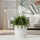 KORAD White with Silver Flecks Indoor Plant Pots 26 cm 10.2 in Drainage view 2