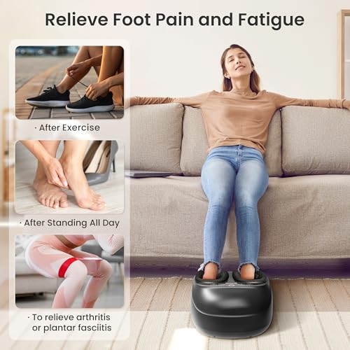 COMFIER Foot Massager with Heat, Compression & Vibration Shiatsu Feet Massager for Plantar Fasciitis, Neuropathy, Electric Foot Warmer Remote Control, Gifts for Women, Men