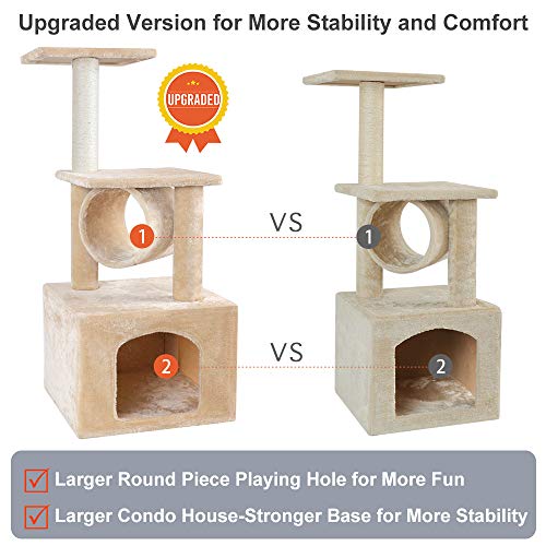 BEAU JARDIN 37 Inch Cat Trees and Towers Cat Condo for Kittens Cat