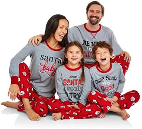 TheFoud Family Matching Christmas Pajama Set Sleepwear Nightwear Homewear (S(90), Boy)