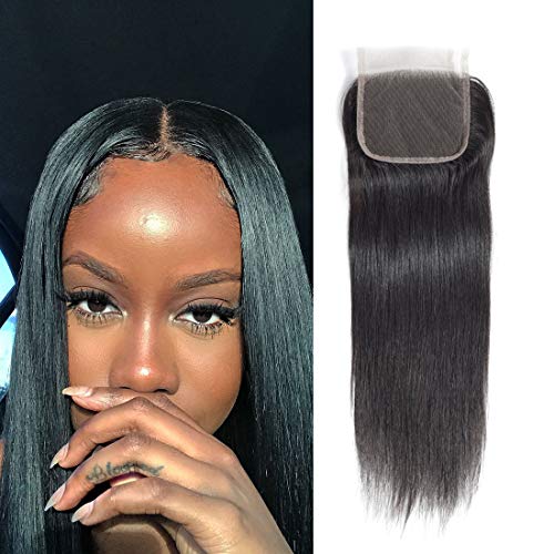 Unprocessed-Straight-Lace-Closure-Brazilian-Virgin-Hair-4X4-Free-Part-8-Inch-Straight-Closure-human-hair-Natural-Black-Color