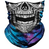 AXBXCX Skull Skeleton Outdoor Face Mask Bandana - Microfiber Polyester Seamless Headwear Dust Music Festivals Raves Ski Motorcycle Snowboard Cycling Hiking Halloween Party Ghost Mask 040