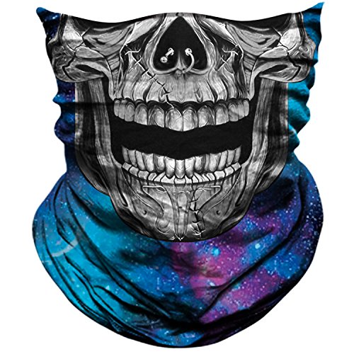 AXBXCX Skull Skeleton Outdoor Face Mask Bandana - Microfiber Polyester Seamless Headwear Dust Music Festivals Raves Ski Motorcycle Snowboard Cycling Hiking Halloween Party Ghost Mask 040