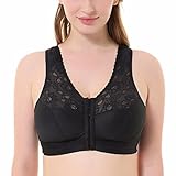 Delimira Women's Full Coverage Wirefree Lace Plus Size Front Closure Bra Racerback