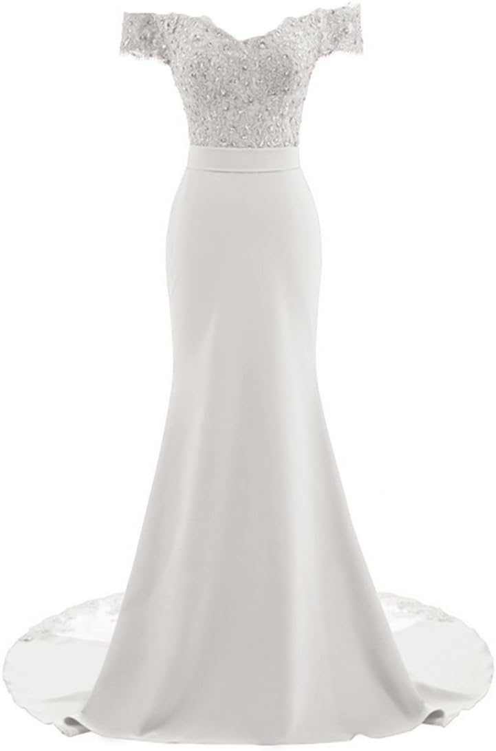 Women's Mermaid Lace Formal Evening Dress Off Shoulder