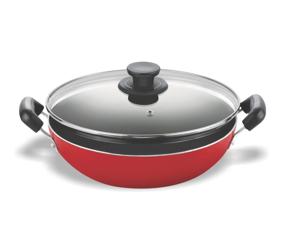 Buy Rasoiya NonStick Kadai 240 3mm Inducation Base with Glass Lid
