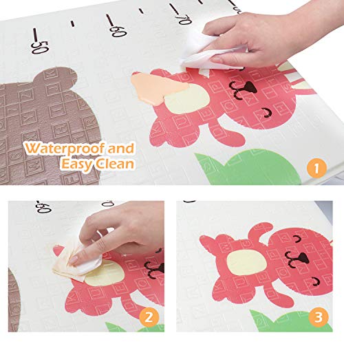 Bammax Play Mat, Folding Mat Baby Crawling Mat Kids Playmat Waterproof Non Toxic for Babies, Infants, Toddlers - Thumbnail 3