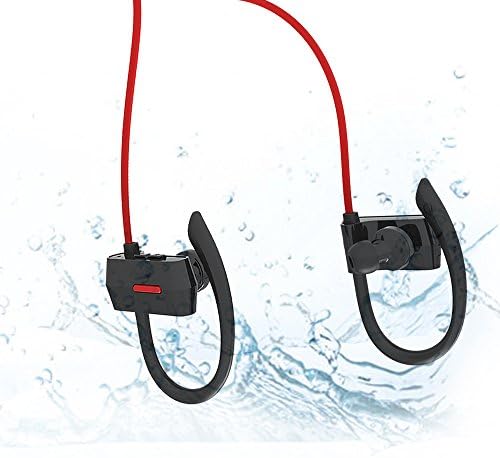 RoyLink Sports Bluetooth Headphone, Wireless 4.1 Earbuds Stereo Earphones, Secure Fit for Sports with Mic (Red)