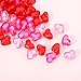Bememo 122 Pcs Valentine's Day Acrylic Hearts Red Acrylic Hearts 3D Heart Shaped Rhinestones for Table Scatter Decoration Vase Filler Valentine's Day Supplies