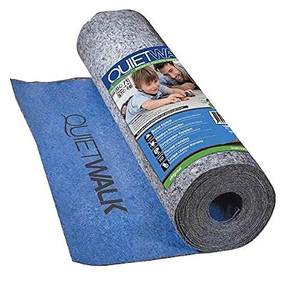 QuietWalk Underlayment for Laminate Flooring with Attached Vapor Barrier Offering Superior Sound Reduction, Moisture Protection, and Compression Resistance, 100 sq. ft, Blue