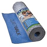 QuietWalk Underlayment for Laminate Flooring with Attached Vapor Barrier Offering Superior Sound Reduction, Moisture Protection, and Compression Resistance, 100 sq. ft, Blue