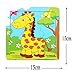 Wooden Cartoon Animals Print 9 Pcs Jigsaw Puzzle Toy for Baby Kids(Crocodile)