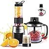 Blender-Smoothie-Maker-AETKFO-700W-Food-Processor-Mixer-3-in-1-Electric-Personal-Blender-Smoothie-BlendersChopperGrinder-Ice-Crusher-15L-Jug-Food-Container-570ml-Sports-Bottle-BPA-Free Blender Smoothie Maker, 700W Food Processor Mixer 3-in-1 Electric Personal Blender Smoothie Blenders/Chopper/Grinder Ice…