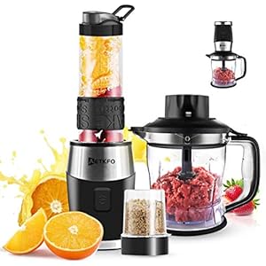 Blender-Smoothie-Maker-AETKFO-700W-Food-Processor-Mixer-3-in-1-Electric-Personal-Blender-Smoothie-BlendersChopperGrinder-Ice-Crusher-15L-Jug-Food-Container-570ml-Sports-Bottle-BPA-Free Blender Smoothie Maker, 700W Food Processor Mixer 3-in-1 Electric Personal Blender Smoothie Blenders/Chopper/Grinder Ice…
