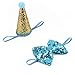 Stock Show Pet Cute Birthday Party Cone Hat and Bow tie Collar Set with Adjustable Headband and Pom-poms Topper for Small Medium Dogs Cats Pets, Blue