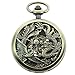 Carrie Hughes Antique Mechanical Pocket Watches for Men Lucky Dragon Phoenix Skeleton Roman Numberals with Chain and Box CH223