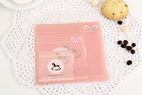 B&S FEEL 300 Pcs Bakery Candle Soap Biscuit Roasting Cookie Bags with Adhesive Closure (3 Size, 100 for Each)