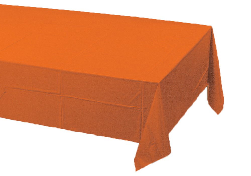 Creative Converting PC710237 Sunkissed Orange Plastic-Lined Rectangular Paper Tablecover, 1 Pc