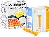 Genultimate Blood Glucose Test Strips for Use with One Touch Ultra, Ultra 2 and Ultra Mini Meter, 50 Strips with 100 Lancets by Care Touch