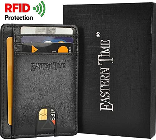 RFID-Wallets-Front Pocket Thin Wallet Slim 8 Slots Card Holder with Gift Box for Men & Women