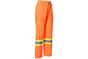 FORCEFIELD Women's Hi-Vis Tricot Traffic Pant - Lightweight Polyester, Vented Knees, Side Zips, Elastic Waistband