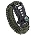 RNS STAR Paracord Survival Bracelet with Paracord Rope, 5-in-1 Tactical Bracelet Fire Starter, Compass, Emergency Whistle & Small Knife for Hiking Traveling Camping Gear Kit (Green_Regular)