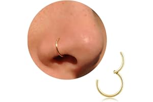 20G 18G 16g Titanium Nose Ring Hoop, Cartilage Hoop Earrings for Women Men Silver Gold Nose Ring Septum Ring Tragus Conch Hel