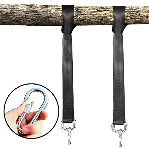 MUZOCT Nylon Tree Swing Hanging Straps Kit Two 5ft Outdoor Adjustable
