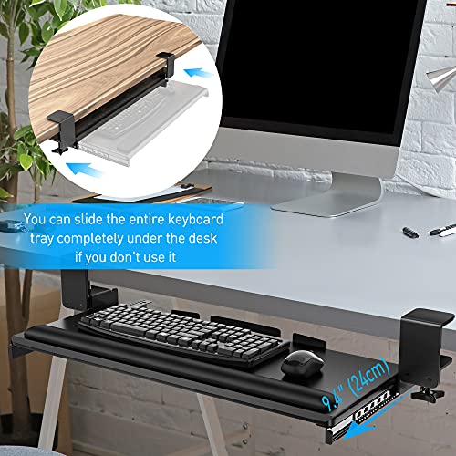AboveTEK Large Keyboard Tray Under Desk with Wrist Rest, 26.7"×11