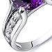 Amethyst Solitaire Style Ring Sterling Silver Rhodium Nickel Finish 1.75 Carats Sizes 5 to 9