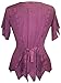 Agan Traders Women's 2025 Summer Renaissance Gypsy Medieval Netted - Asymmetrical Hem Vintage Button Down Short Sleeve Top