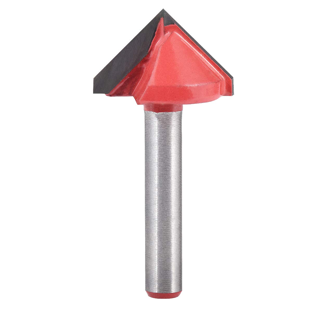 KATUR V Grooving Router Bit, Carbide Tipped V Shape Router Bit for CNC Engraving, End Mill Woodworking Tool with 6mm Shank (6mm Shank 22mm Width 90 Degree)