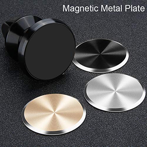 Cute Replacement Metal Plates Set 4 Pack for Magnetic Phone Holder. Kit of 4 Mix Round Discs Without Holes for Car Mount, Phone Case Back. Strong Circular 3M Adhesive Cell Phone Magnet Stickers.