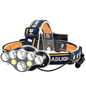 Oplaadbare hoofdlamp, ultraheldere lumen, 8 led-zaklamp met rode witte lichten voor outdoor, kamperen, fietsen…