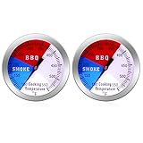 NEWSTART BBQ Thermometer Gauge - Charcoal Grill Pit Smoker Temp Gauge Grill Thermomete, Stainless Steel, 2 Pack