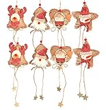 Christmas Tree Ornaments Stocking Decorations - 8 pcs Reindeer Bell Santa Clause Christmas Tree Angel Snow Man