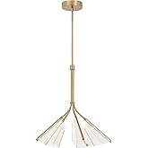 Kuzco Lighting Mulberry 28" Chandelier | Brushed Gold Finish | Clear Acrylic Light Guide | Modern LED Ceiling Light | Made of