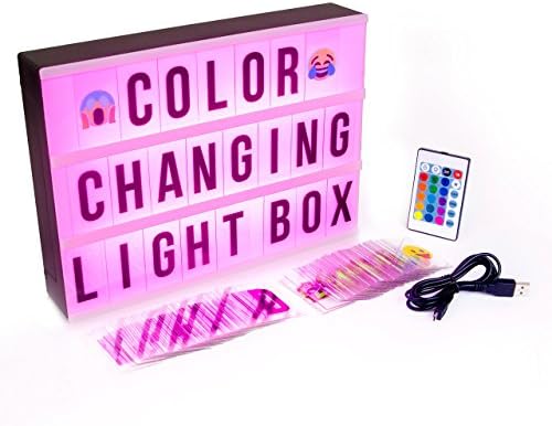 Light Box Cinematic LED Combination 16 Color Changing Modes w/Remote Controller, Flash, Strobe, 170 Emojis, Letters, Numbers, Characters Weddings, Gifts ,Party, Events, Kitchen, Birthday Decoration