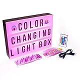 Light Box Cinematic LED Combination 16 Color Changing Modes w/Remote Controller, Flash, Strobe, 170 Emojis, Letters, Numbers, Characters Weddings, Gifts ,Party, Events, Kitchen, Birthday Decoration
