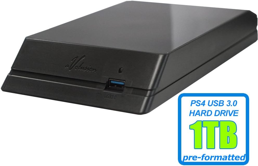 AvolusionHDDGear 1TB (1000GB) 7200RPM 64MB Cache USB 3.0 External PS4 Gaming Hard Drive (PS4 Pre-Formatted) - PS4, PS4 Slim, PS4 Slim Pro - 2 Year Warranty