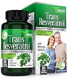 Trans Resveratrol Antioxidant - BEST Anti Aging Supplement for Women & Men with Moringa leaf powder - Vitamin C - Acai, Grape Seed Extract Capsules for Heart Health - Weight Loss & Immune System Boost