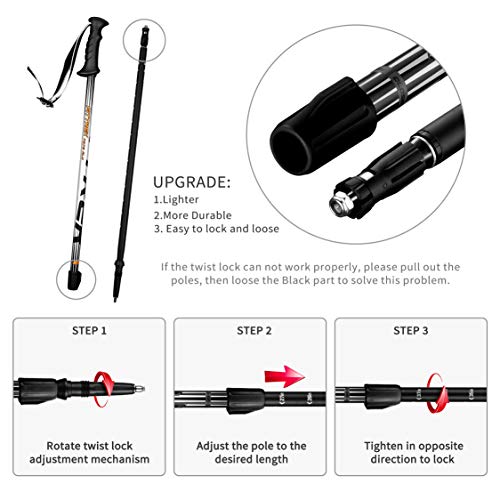 FitTrek Bergwandelstokken - Nordic Walking Stokken - Uitschuifbare Wandelstok - Telescopische Verstelbare Hiking Stokken… - Image 3