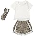 Messy Code Baby Girls Clothes Outfits Toddlers Cotton T-Shirt Top+Baby Shorts with Headband Boutique Clothing Sets