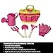 D SERIES Kids Gardening Tool Set Real Tools with Safety Edges, Gloves & Durable Tool Carrying Bag | Includes Pink Watering Can, Child Sized Trowel, Rake & Garden Fork | Learn While Playing