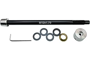 ODIER Bike Trainer Thru Axle Adapter for Wahoo Kckr Snap M12 1.0 1.5 1.75 Thread Pitch 159 to 185mm Shaft Length Fit with Most 142 148 Hub