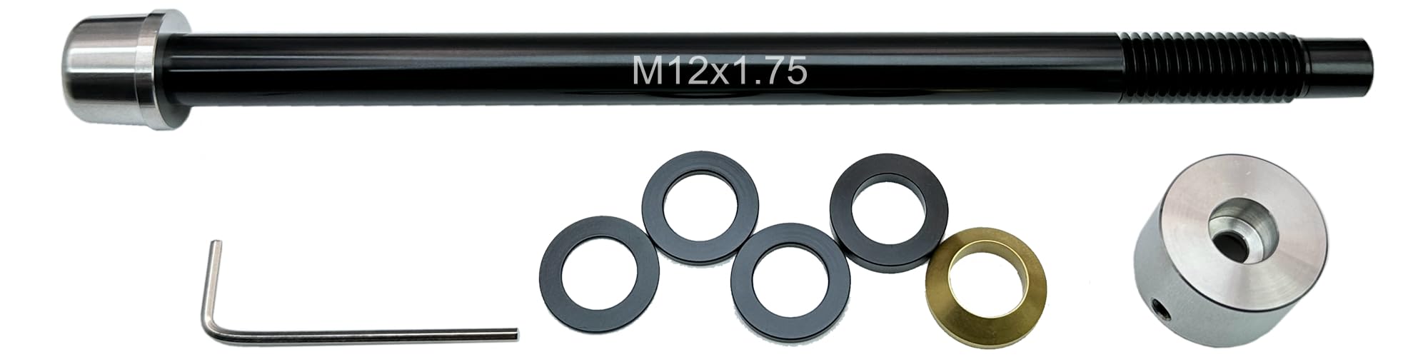 Photo 1 of ODIER Bike Trainer Thru Axle Adapter Compatible with Wahoo Kckr Snap M12 1.0 1.5 1.75 Thread Pitch 159 to 185mm Shaft Length Fit with Most 142 148 Hub (3 in 1 Pack)