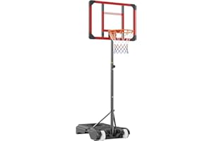 VEVOR Basketball Hoop/Rim, Adjustable Height Portable Backboard Court, Basketball Goal, Mobile Stand with Wheels Weighted Base, Youth&Adults, Outdoor/Indoor