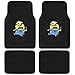 Despicable Me Car Floor Mats - Minion Stuart Kicking 4 PC Auto Floor Mats, Front Rear Full Set, Universal Fit