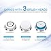 Hangsun Electric Face Brush SC200 Facial Brush Waterproof Sonic Cleansing System Portable Face Exfoliator Rechargeable Cleanser Massager Scrubber with 3 Replacement Heads for Body Skin Care (White)