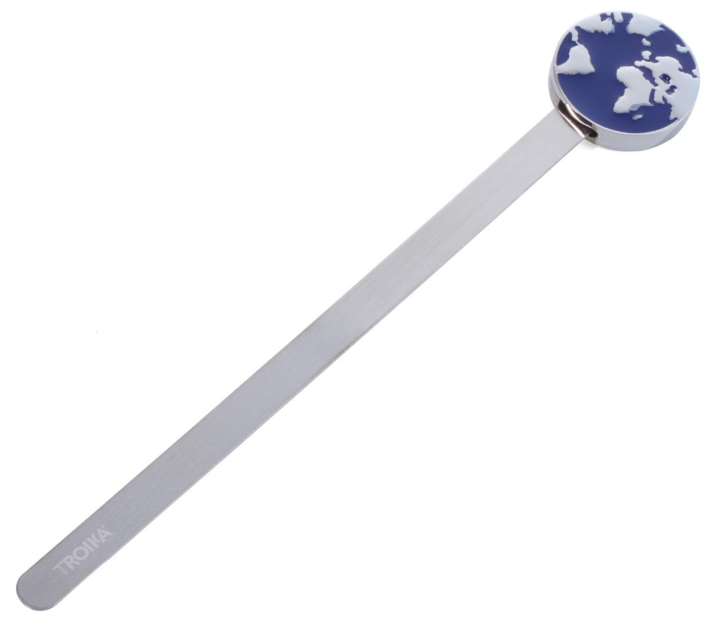 Troika Stainless Steel Bookmark World Globe Shiny Blue/Silver